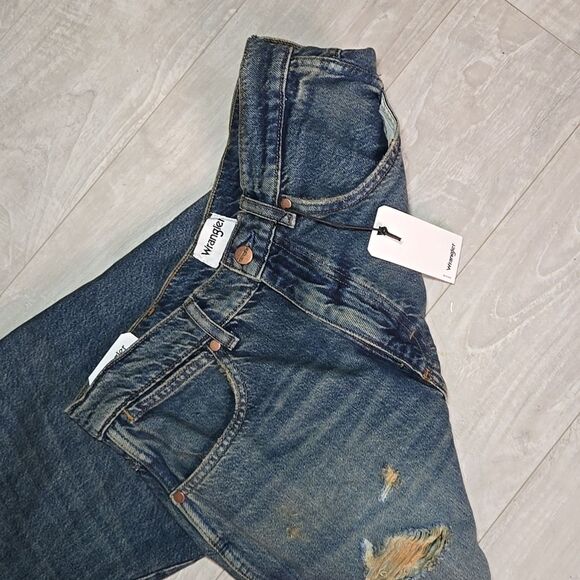 RARE Wrangler Destructed Loose Fit Jean size 29 32 Blue Country - Picture 5 of 10